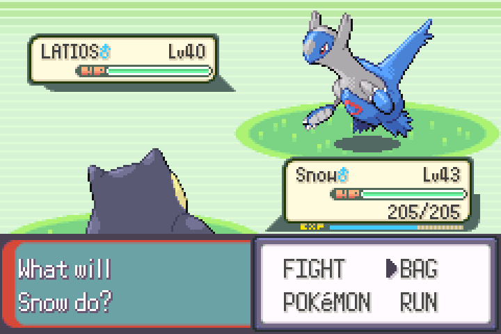 Snow encountering Latios