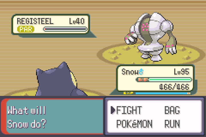 Snow befriending Registeel