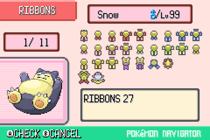 Snow with all generation three ribbons