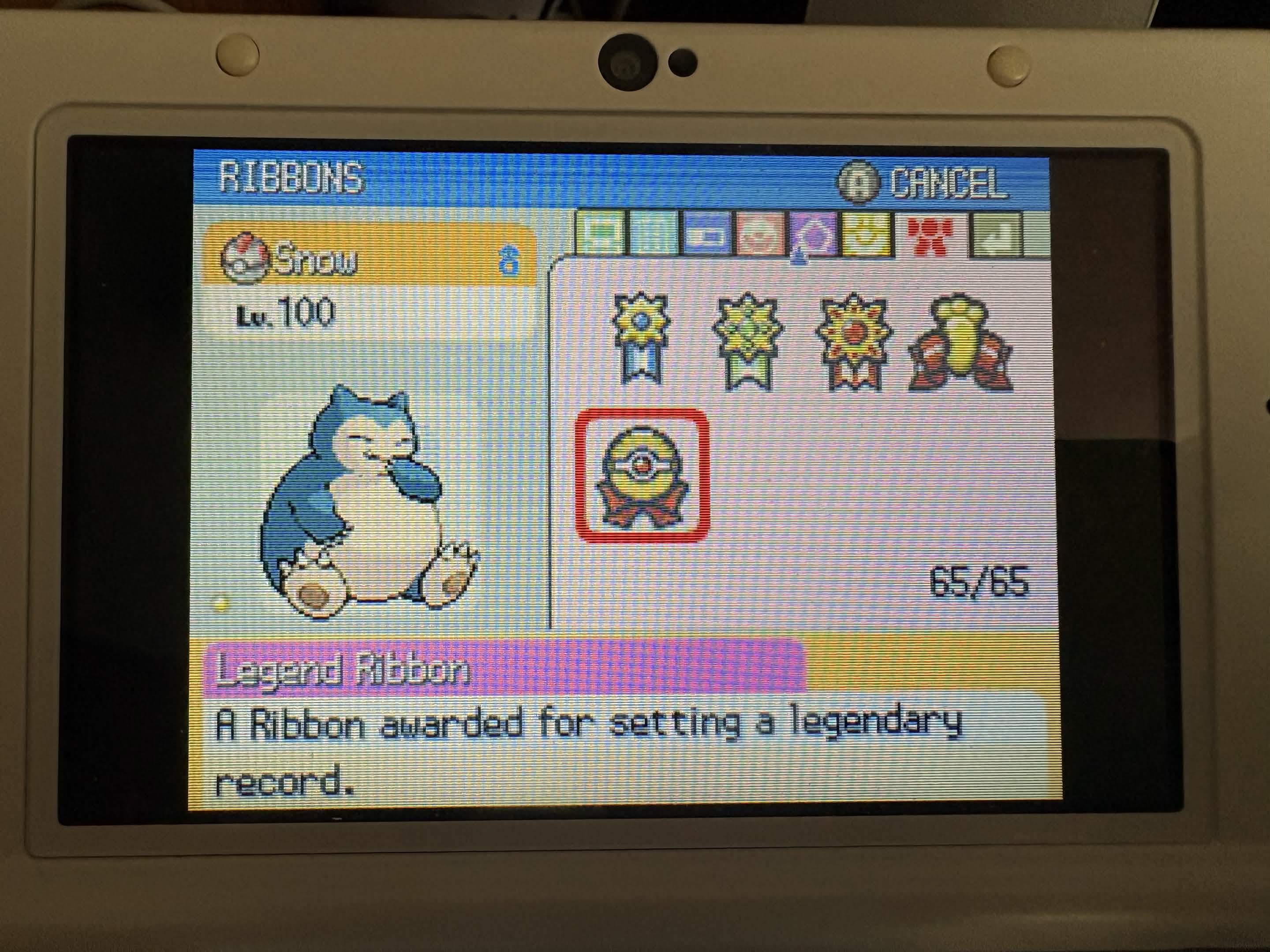 Snow with 65 ribbons in Sinnoh
