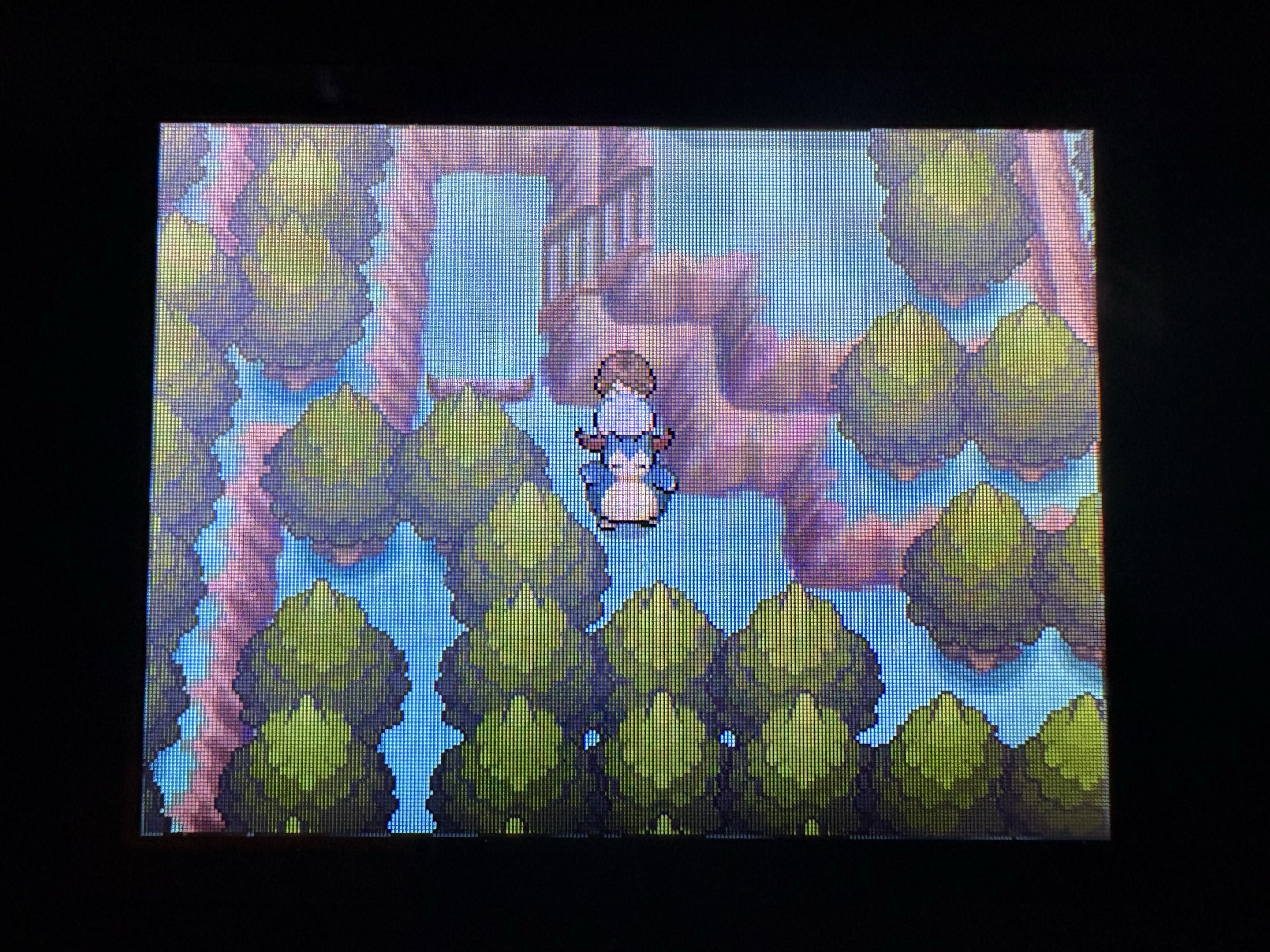 Snow visiting the Lake of Rage in Johto
